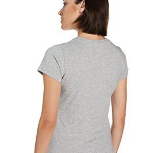 New Balance Women's NB Essentials Stacked Logo Short Sleeve 19, Athletic Grey, Large