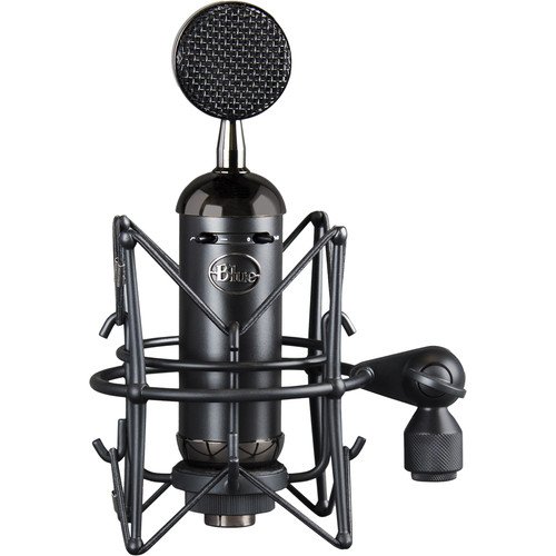 Yeegfeyzz Blue Blackout Spark SL XLR Condenser Microphone with Auray RF-5P-B Reflection Filter and RFMS-580 Reflection Filter Tripod Mic Stand