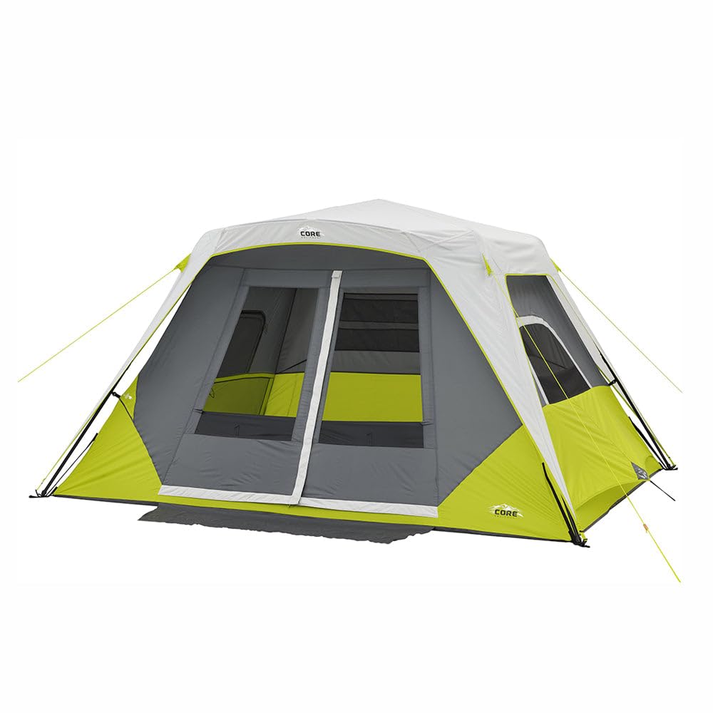 CORE 6 Person Instant Cabin Tent with Awning Green/Gray