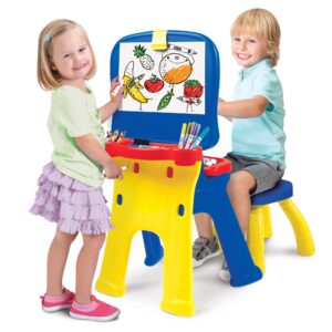 Crayola: Triple-The-Fun Art Studio - Converts Into Activity Desk, Includes Stool, Magnetic Dry Erase Board, Ages 3+