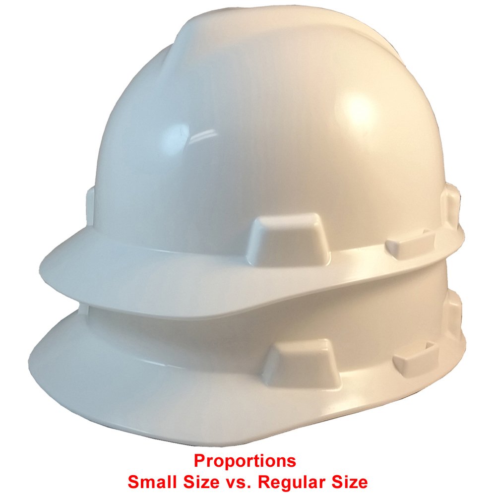 MSA V Small Size Cap Style Hard Hats w/FasTrac III Suspensions and Handy Tote Bag - White