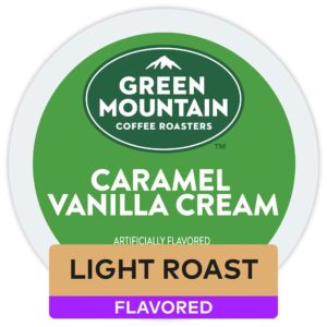 green mountain coffee caramel vanilla cream keurig single-serve light roast coffee k-cup pods, 32 count