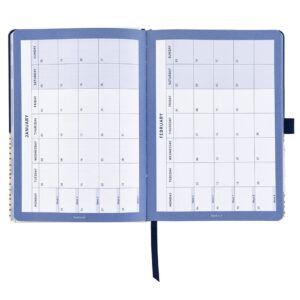 Busy B A5 2019 Stripe Design Busy Life Week to View Diary with Pockets and Dual Schedules