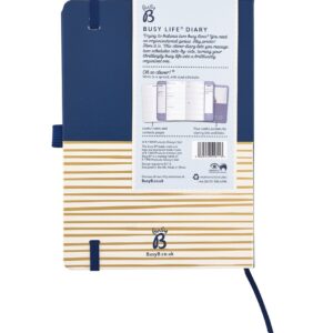 Busy B A5 2019 Stripe Design Busy Life Week to View Diary with Pockets and Dual Schedules