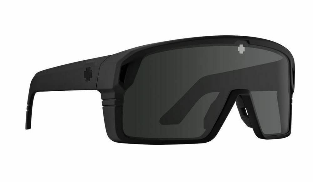 SPY Monolith Sunglasses Matte Black with Happy Gray Green Polar Black Spectra Mirror Lens