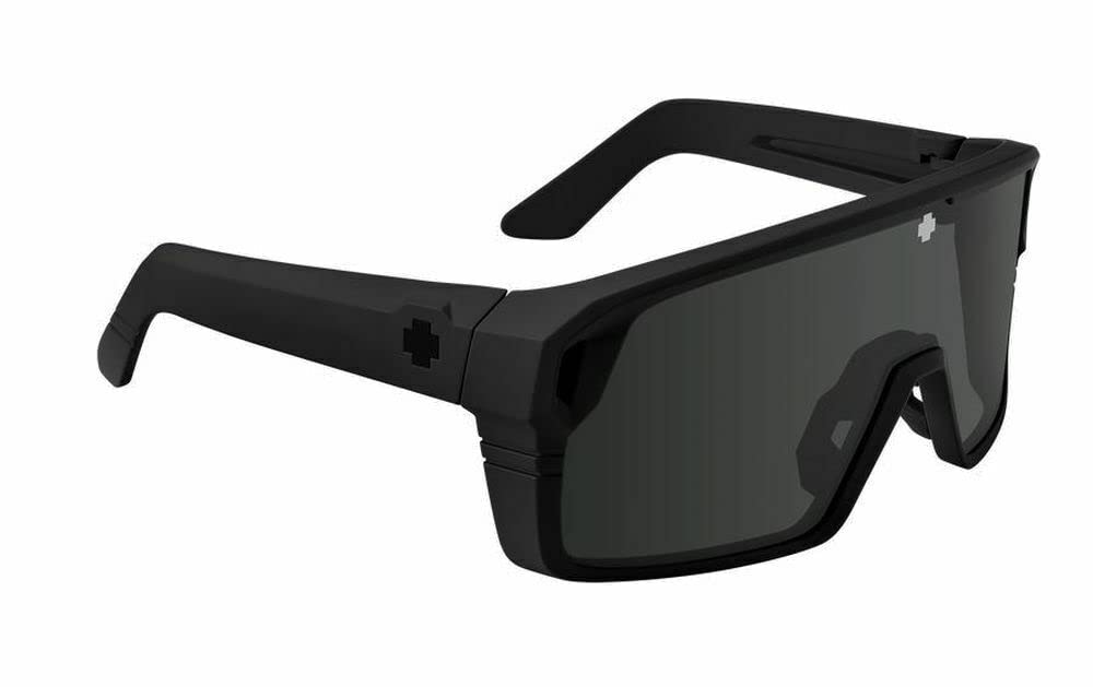 SPY Monolith Sunglasses Matte Black with Happy Gray Green Polar Black Spectra Mirror Lens