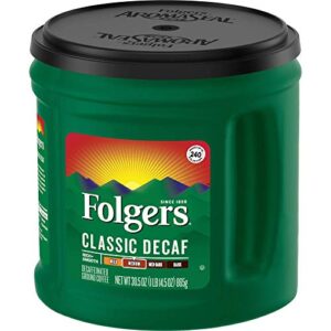 Folgers Classic Decaf Medium Roast Ground Coffee, 30.5 Ounces (Pack of 6)