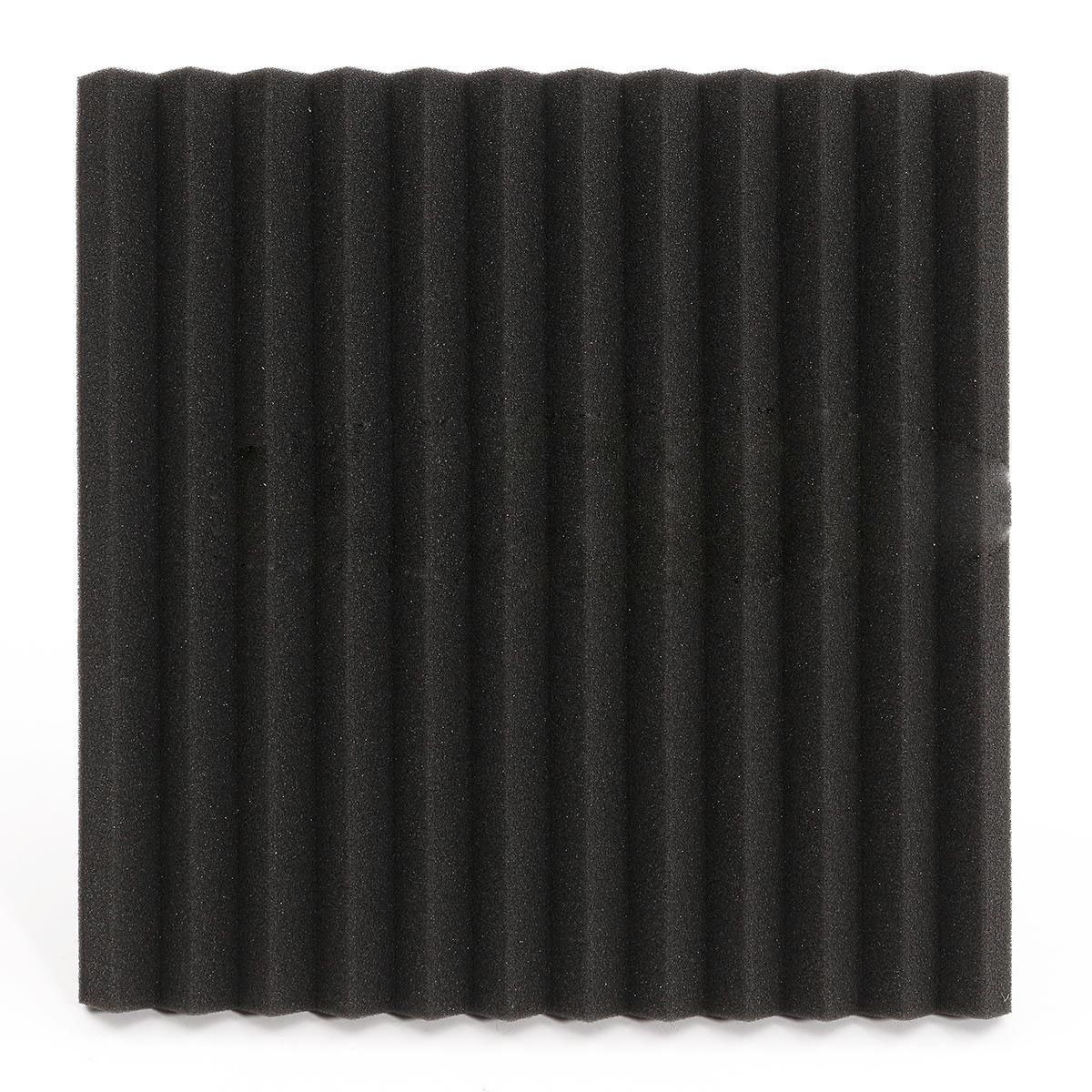 96 Pack BLACK Acoustic Foam Panel Wedge Studio Soundproofing Wall Tiles 12" X 12" X 1" (96BLACK/RED)