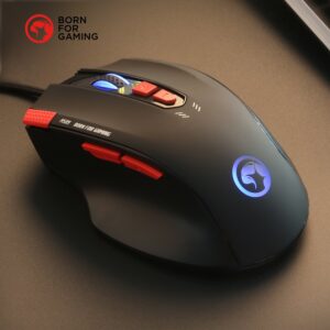 Gaming Mouse MARVO 7 Color LED Backlit Wired Mouse 3200 DPI 8 Button Ergonomic Design Mice Computer Gamer PC Gaming Mouse with Adjustable DPI LED Backlight Laptop Mouse Fit for PC/Laptops/Computer