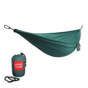 grand trunk ultralight camping hammock - lightweight and portable travel hammock for camping, hiking, backpacking, beach, and other travel, green