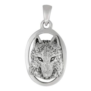 Moonlight Mysteries Sterling Silver Wolf Pendant