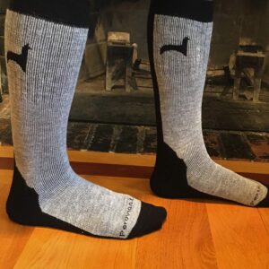 Peruvian Link Alpaca Hiking Socks Treated With Aloe Vera (Black/Silver, Large)