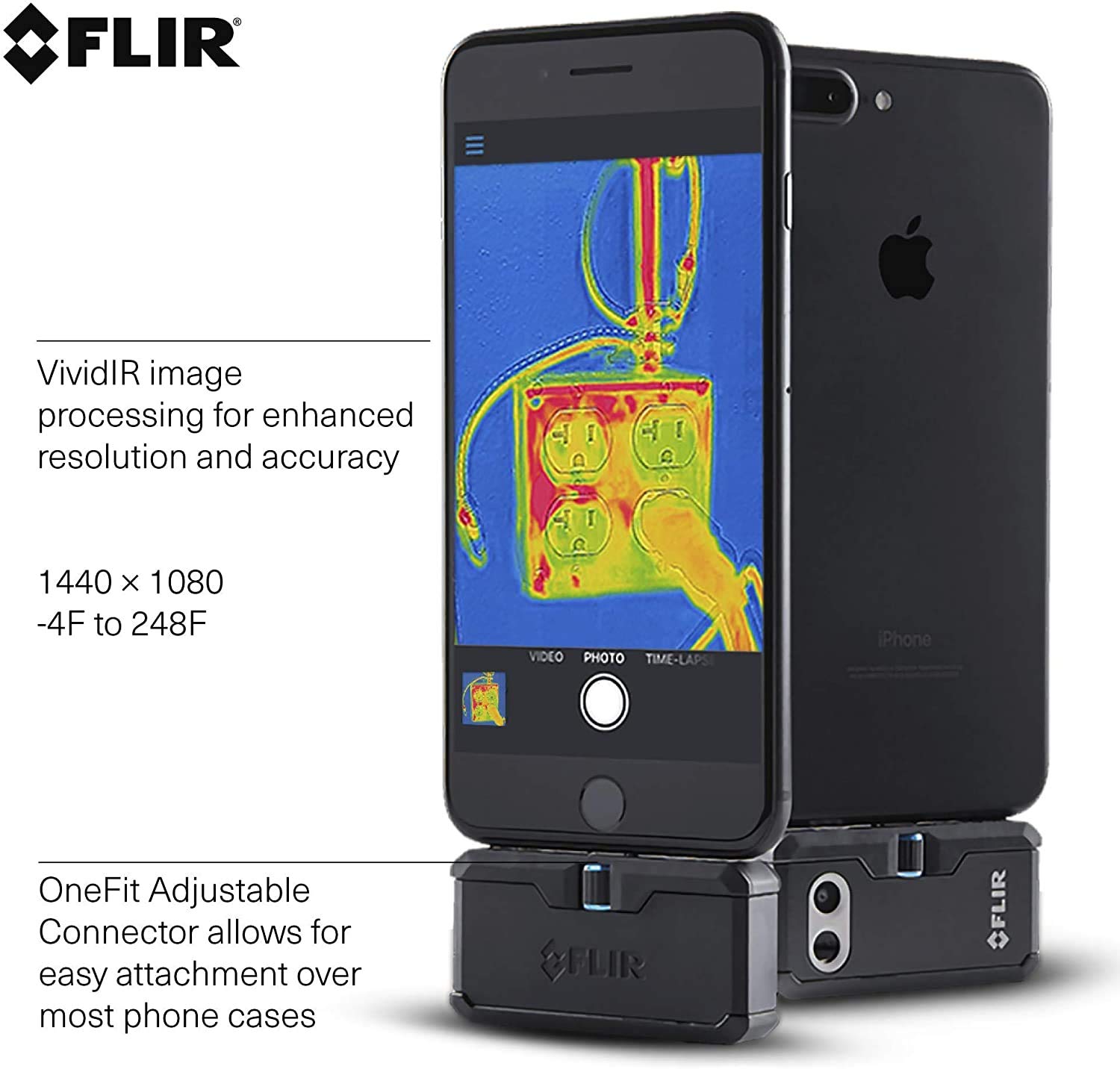 FLIR ONE Pro LT - High resolution Thermal Imaging Camera for iOS Smartphones (iPhone w/Lightning Port Only)