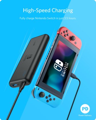 [Power Delivery] Anker PowerCore 20100 Nintendo Switch Edition, The Official 20100mAh Portable Charger for Nintendo Switch, for use with iPhone X/8, MacBook Pro, and More