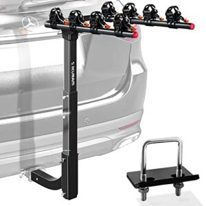 IKURAM R 4 Bike Rack Bicycle Carrier Racks Hitch Mount Double Foldable Rack for Cars, Trucks, SUV's and minivans with a 2" Hitch Receiver