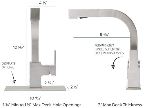 Pfister Arkitek Kitchen Faucet with Pull Out Sprayer, Single Handle, High Arc, Stainless Steel Finish, LG534LPMS