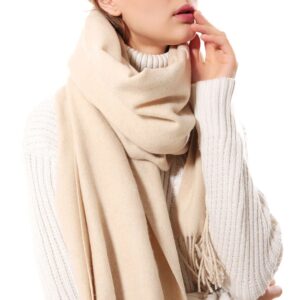 OHAYOMI Womens Thick Soft Pashmina Shawl Wrap Scarf Warm Solid Color Stole