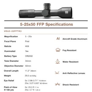 EOTECH Vudu 5-25x50mm Precision Rifle Scope