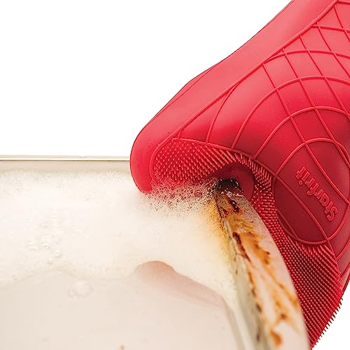 Starfrit 092815-006-0000 2-in-1 12" Silicone Oven Mitt, Red