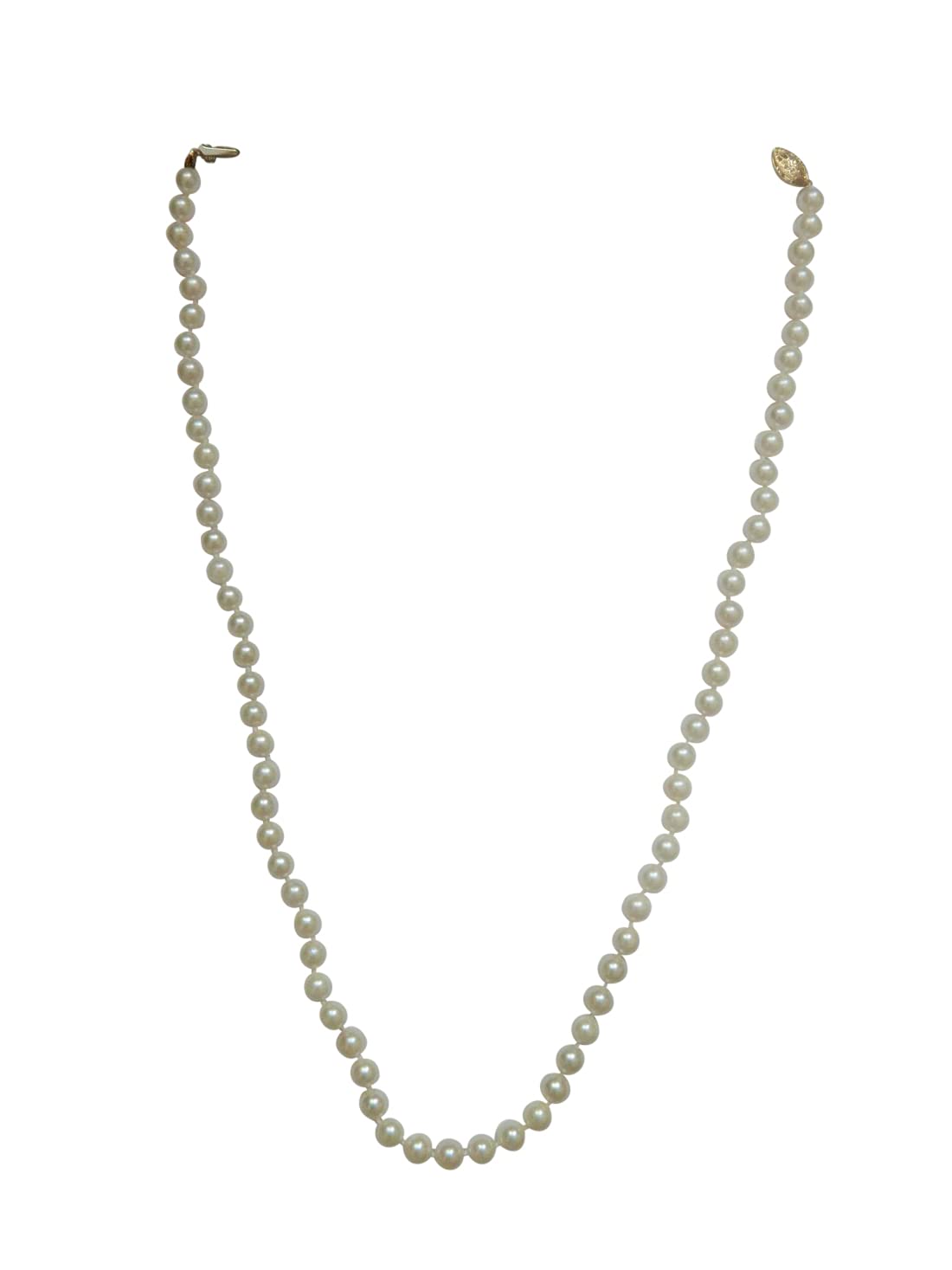 17" White Saltwater Pearl Necklace with 14K Gold Clasp