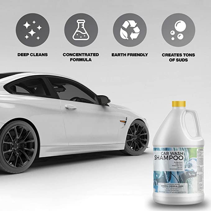 AutoGeneral Car Wash Shampoo - Concentrated Automotive Shampoo for Efficient Deep Clean & Shine of Car Exterior - Pre-Wax Wash For Auto Detailing - Foaming Soap - pH Balanced & Low VOC - 55 Gallon