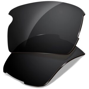 dynamix polarized replacement lenses for oakley flak 2.0 xl | easy to install | fit perfectly | solid black