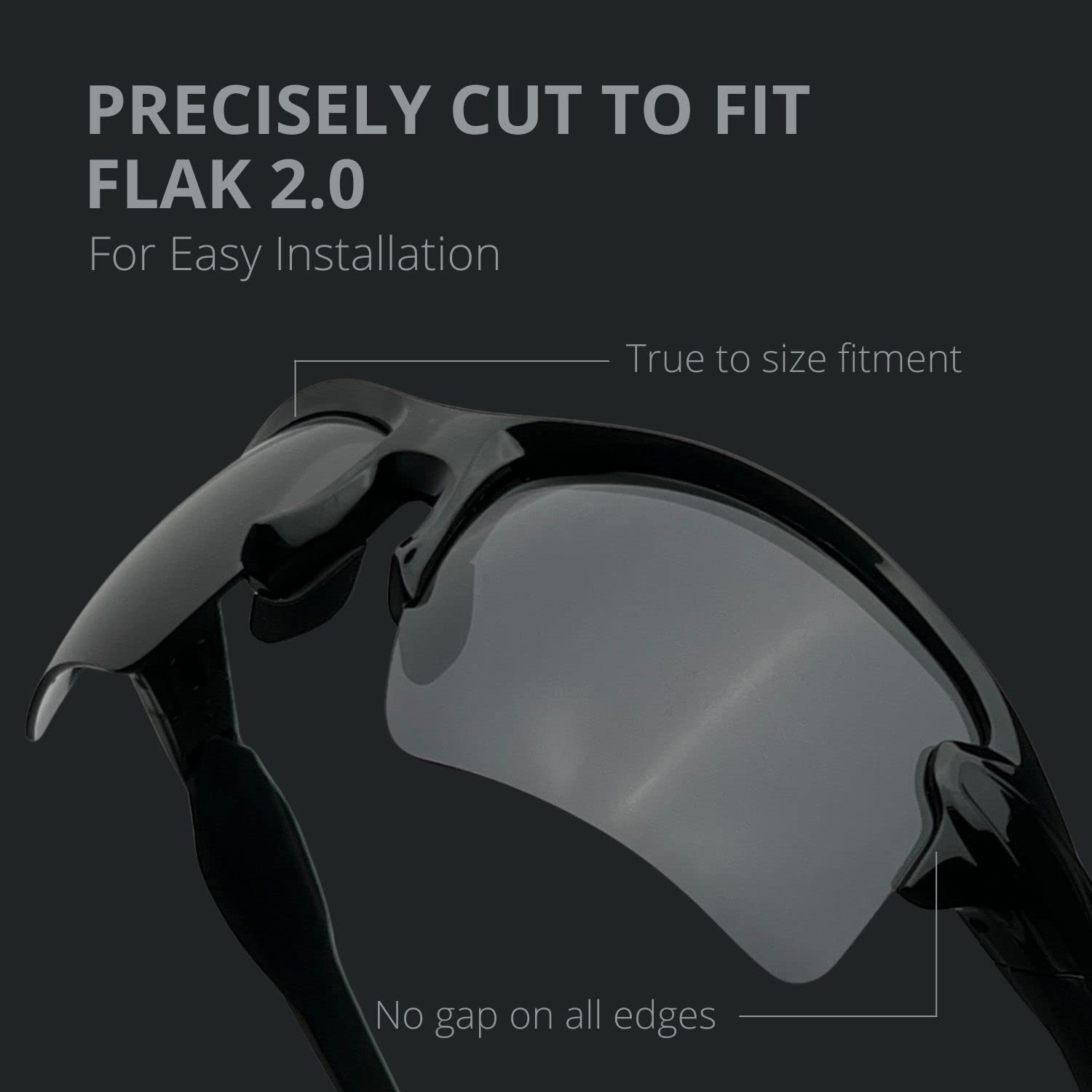 Dynamix Polarized Replacement Lenses for Oakley Flak 2.0 XL | Easy To Install | Fit Perfectly | Solid Black