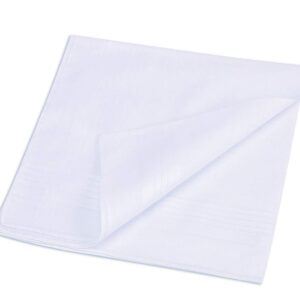 RDS HANKYTEX Men's White Handkerchiefs,100% Soft Cotton Hankie