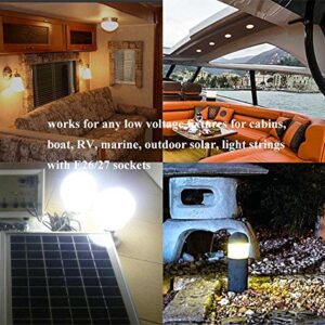 Taysing 12V Light Bulb A15 3W Soft White 3000K E26 Screw Base 12v led bulb DC 12 volt 24v 36v 48v Low Voltage Lights for Solar Battery System,RV,Marine Boat,Off Grid Lighting(3W-3000K-4 Pack)