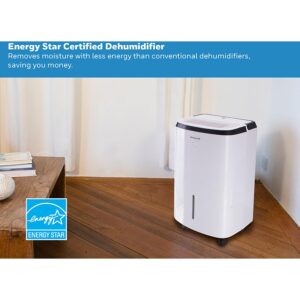 Honeywell 30 Pint Energy Star Dehumidifier with 5 Year Warranty for Basement & Medium Rooms with Mirage Display and Washable Filter to Remove Odor & Filter Change Alert