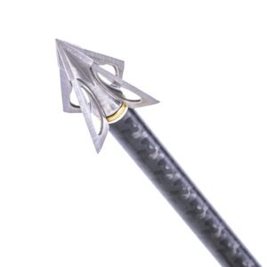 Wac Em Wac'Em 4 Blade 100 Grain Broadhead (3-Pack) with Free Strobing FIT Nock (3 Bushings Inc)