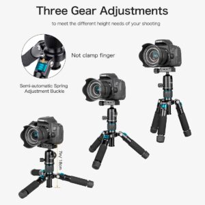 Koolehaoda Portable Mini Tripod Aluminum Alloy Tabletop Tripod Height 20 inch / 51cm with 360 Degree Ball Head and Bag for DSLR Camera, Video Camcorder.Load up to 11lbs / 5kg - (Blue)