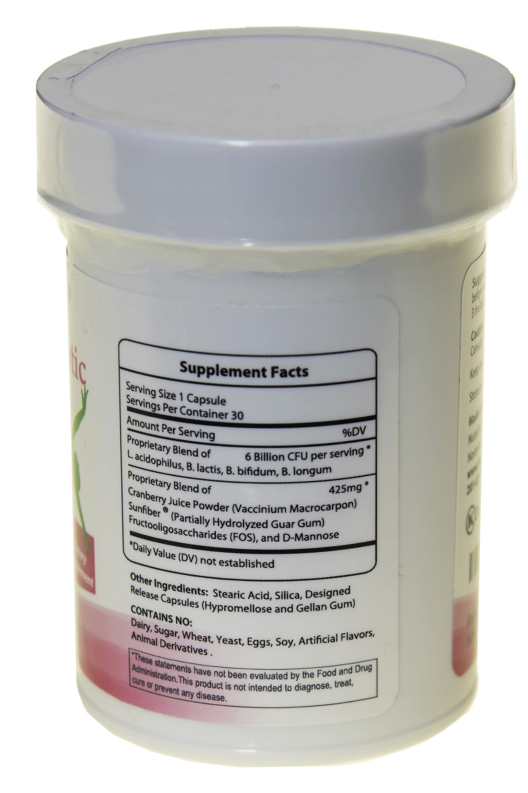 FloraTummys Women's Probiotic, Urinary Tract Digestive Immune System Health, Cranberry Powder, Kosher Certified, Non-Dairy, Gluten Free, Non-GMO