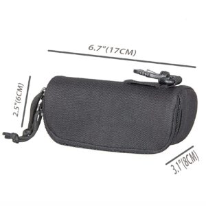 LIVIQILY Tactical MOLLE Glasses Shockproof Protective Box Portable Outdoor Sunglasses Pouch Eyewear Carry Case (Black)