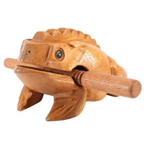 wood frog guiro rasp, thailand traditional craft wooden musical instrument tone block(12.7cm/5inch)