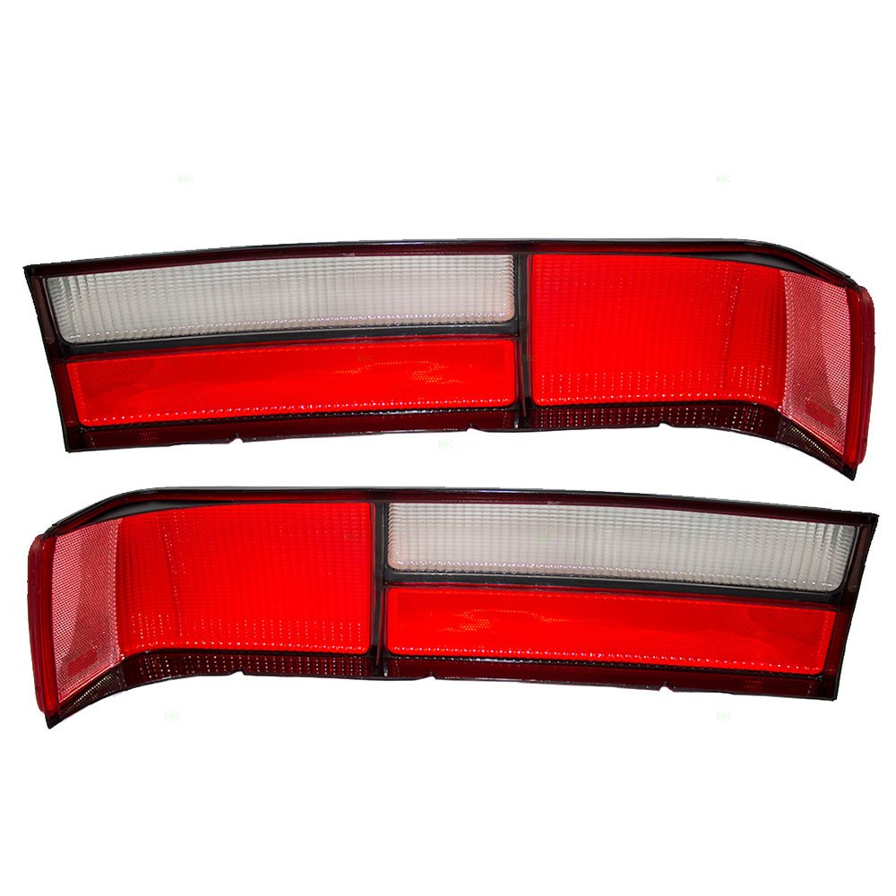 Brock Replacement Driver and Passenger Taillights Taillamps Lens Compatible with 1987-1993 Mustang LX Fox Body LX style E7ZZ13450A E7ZZ13451A