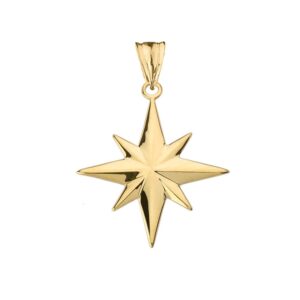 enchanting north star charm pendant in 14k yellow gold