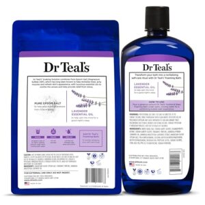 Dr Teal's Epsom Salt Soaking Solution and Foaming Bath with Pure Epsom Salt Combo Pack, Lavender (Packaging May Vary)