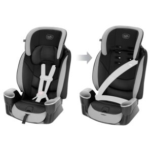 Evenflo Maestro Sport Harness Highback Booster Car Seat, 22 to 110 Lbs., Granite Gray, Polyester