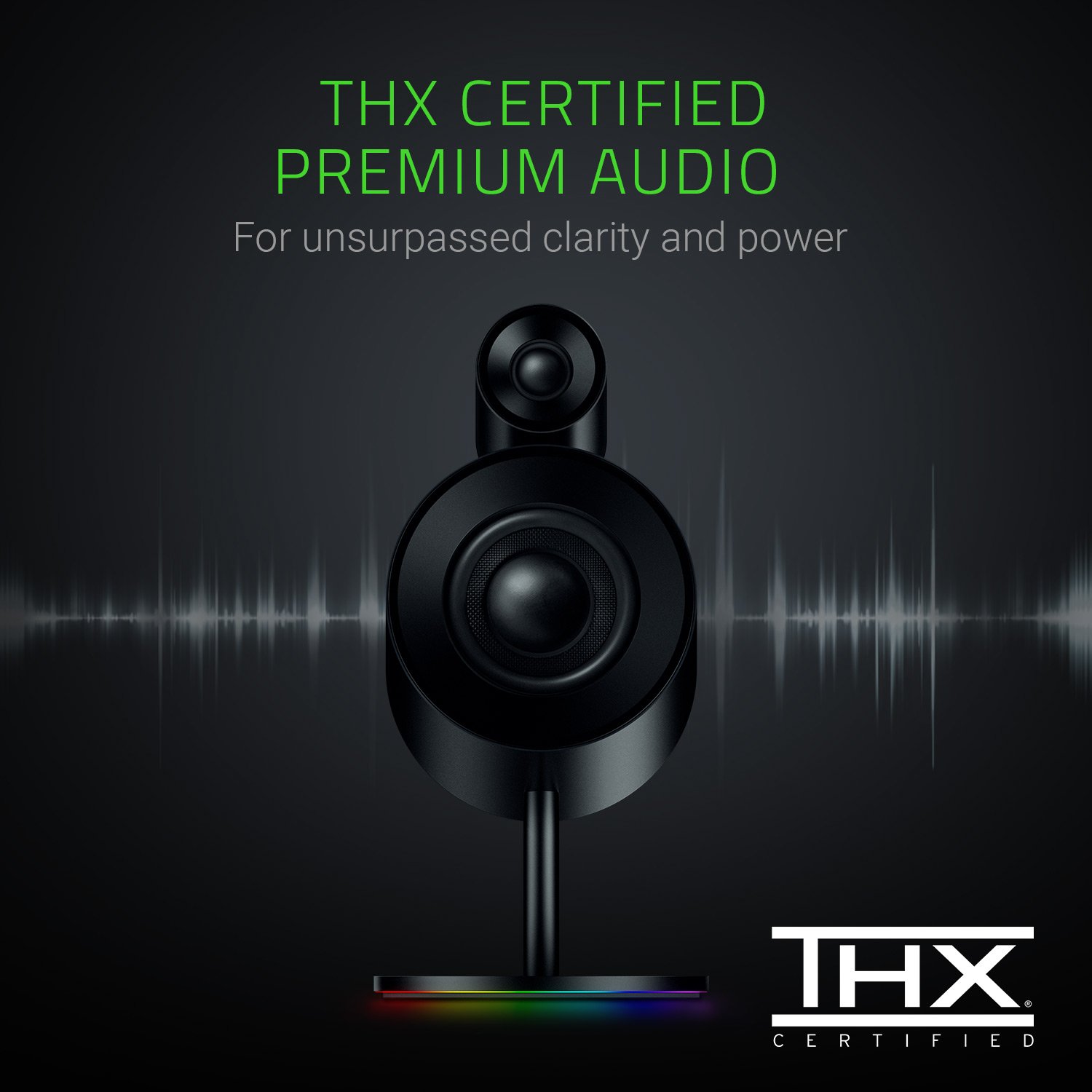 Razer Nommo Pro: THX Certified Premium Audio - Dolby Virtual Surround Sound - LED Illuminated Control Pod - Downward Firing Subwoofer - Powered Chroma - PC Gaming Speakers