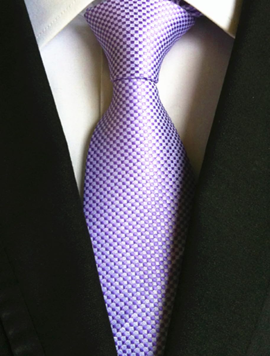 Ctskyte Men's Summer Pattern Ties in French Lavender Business Wedding Party Suit Necktie