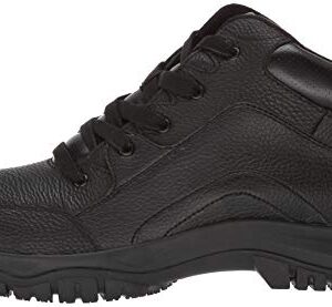 Dr. Scholl's Shoes Men's Charge Slip-Resistant Work Boot, Black Leather, 10.5 Wide