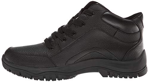 Dr. Scholl's Shoes Men's Charge Slip-Resistant Work Boot, Black Leather, 10.5 Wide