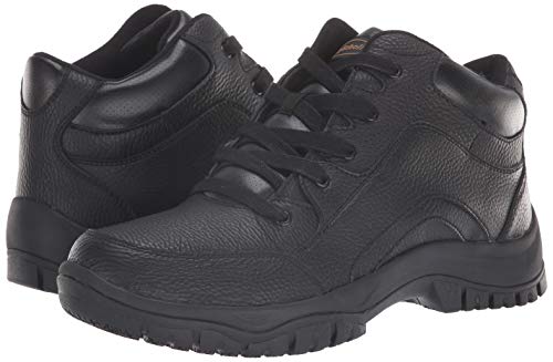 Dr. Scholl's Shoes Men's Charge Slip-Resistant Work Boot, Black Leather, 10.5 Wide