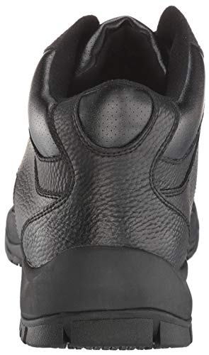 Dr. Scholl's Shoes Men's Charge Slip-Resistant Work Boot, Black Leather, 10.5 Wide