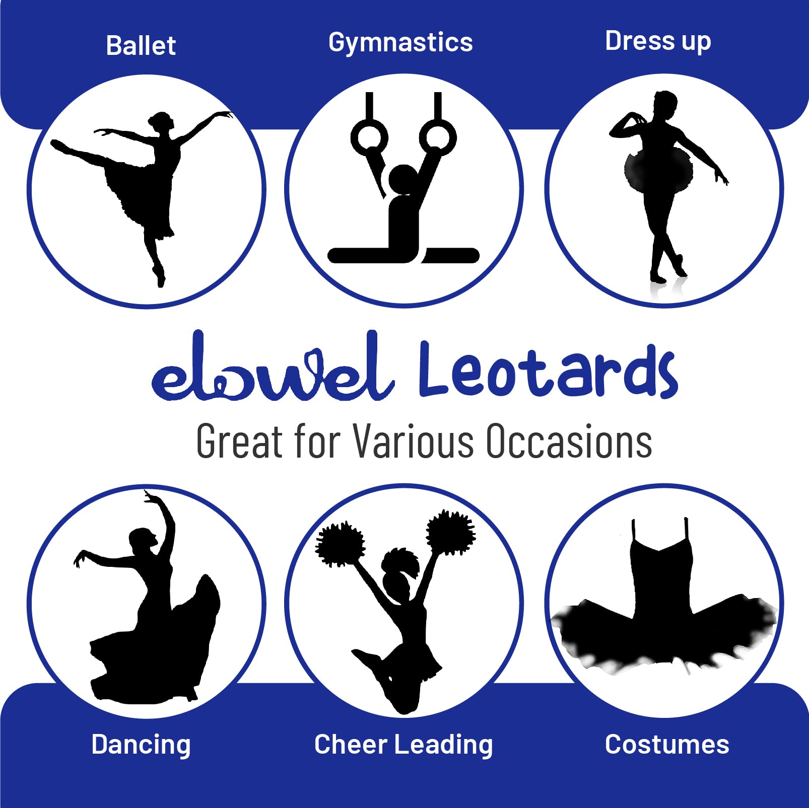 Elowel Basic Skirted Camisole Girls Gymnastics Leotards – Dance Leotard for Ballet, Cheerleading, Exercise, Costumes – Black Leotard for Girls - Size 2-14 Years