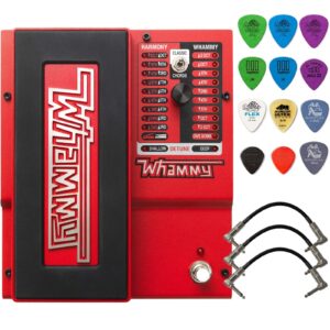 digitech whammy 5 pitch shift pedal bundle with 3 patch cables and dunlop variety pick pack