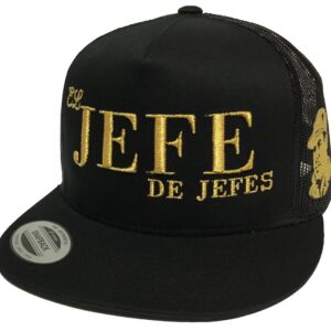 EL JEFE DE JEFES EL Chapo Guzman 2 Logos HAT MESH Black