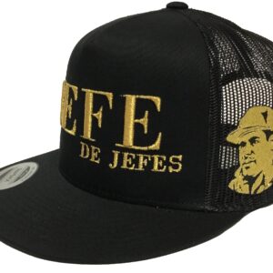 EL JEFE DE JEFES EL Chapo Guzman 2 Logos HAT MESH Black