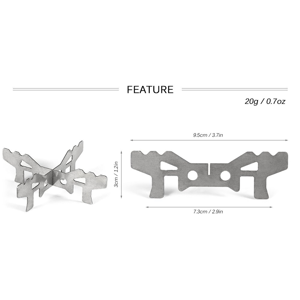 Lixada Stainless Steel Alcohol Stove Rack Cross Stand Outdoor Camping Stove Stand Support Rack (20g)